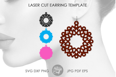 Laser Cut Wood Earrings ,SVG file