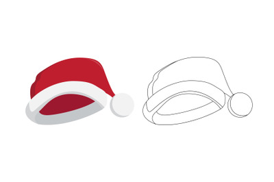 Christmas Santa&#039;s Hat Fill Outline Icon