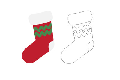 Christmas Red Sock Fill Outline Icon