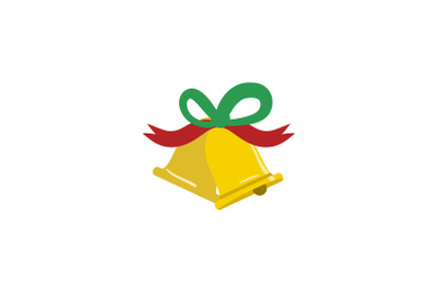 Green Ribbon Bell Christmas Icon