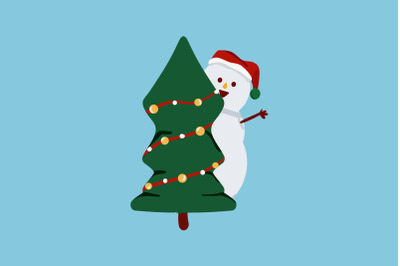 Hiding Snowman Christmas Icon