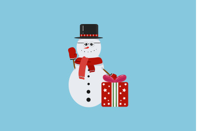 Wave Hand Snowman Christmas Icon