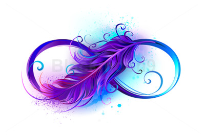 Infinity with Purple Feather