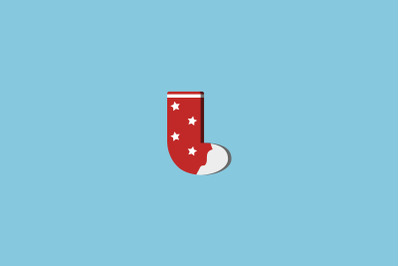 Star Pattern Sock Christmas Icon