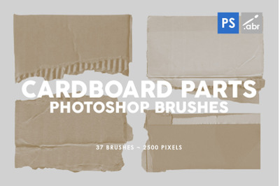37 Damaged Cardboard Parts Photoshop Stamp Brushes