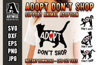 Support Cats and Pets Adoption, Animal Rescue SVG cut files