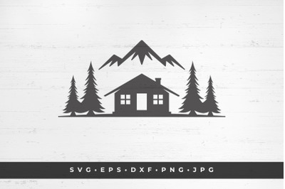 Cabin in the woods icon isolated on white background vector illustrati