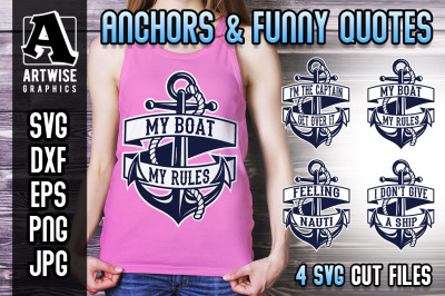 Anchors and Funny Nautical Quotes and Sayings SVG Cut Files