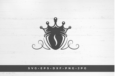 Coffee bean with crown icon isolated on white background vector illust