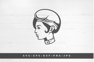 Chef woman head icon isolated on white background vector illustration.