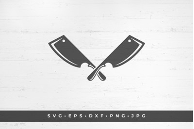 Crossed knives icon isolated on white background vector illustration.
