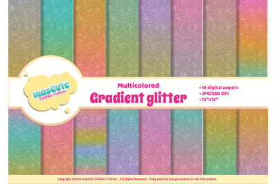 Digital Paper Pack - gradient Glitter
