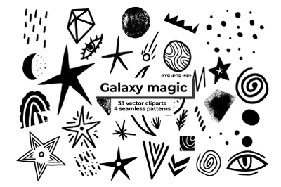 Galaxy magic vector set