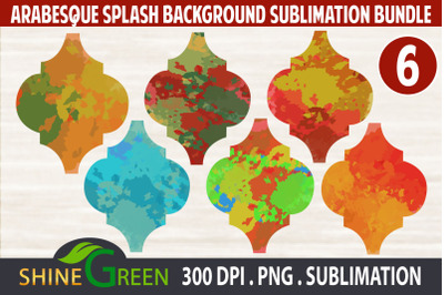 Christmas Sublimation Bundle - 6 Arabesque Splash Backgrounds