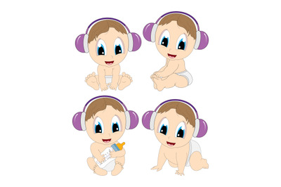 cute baby hear music