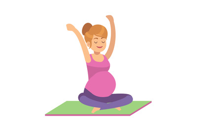 Pregnant woman doing exercises. Female fitness, yoga or pilates in spo