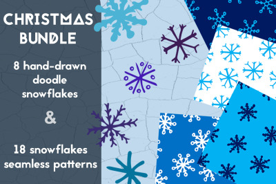 Christmas bundle with snowflakes and patterns