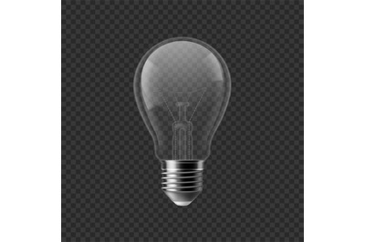 Realistic bulb. Turned off isolated on transparent background 3D lamp&2C;