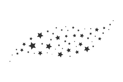 Black star silhouettes. Magic random decoration effect for christmas b