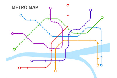 Subway map. Scheme underground and overground transport urban railway,