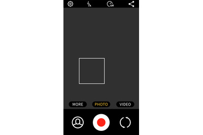 Smartphone application. Mobile video and photo app&2C; camera viewfinders