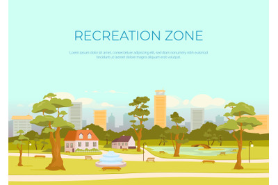 Recreation zone banner flat vector template