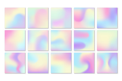 Holographic backgrounds. Petrol gradient blotches backdrop, trendy pas