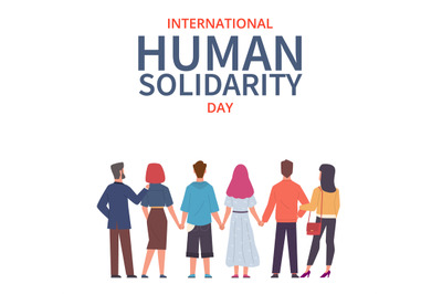 Human solidarity day. Global equality people different cultures, inter