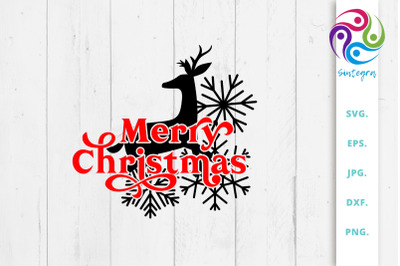 Merry Christmas Deer Svg File