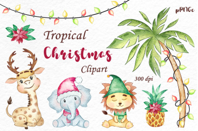 Tropical Christmas Clipart