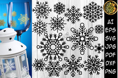 Christmas SVG Snowflakes Clipart Design Decor Ornaments