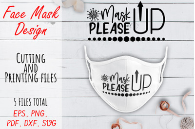 Face Mask SVG Design. Face Mask Quote PNG&2C; PDF&2C; SVG&2C; DXF files. Mask U