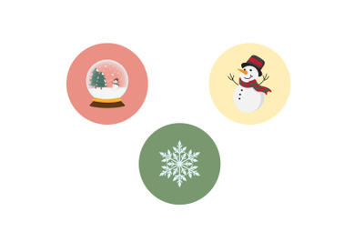 Christmas Icon Snowman Vector Bundle