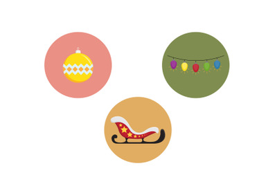 Christmas Icon Santa&#039;s Sleigh Vector Bundle