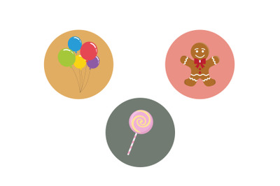 Christmas Icon Gingerbread Vector Bundle