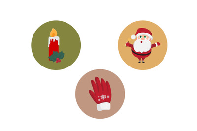 Christmas Icon Santa Claus Vector Bundle