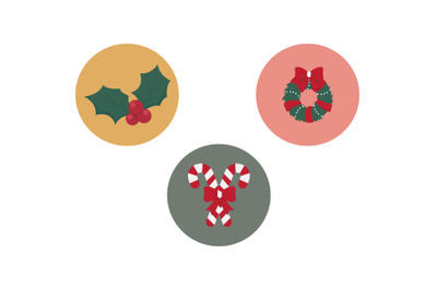 Christmas Icon Mistletoe Vector Bundle