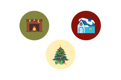 Christmas Tree Icon Vector Bundle