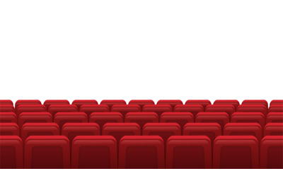 Movie theatre red seats. Empty rows of red cinema theatre seats, movie