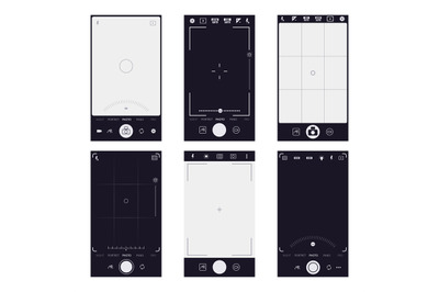 Mobile viewfinder interface. Smartphone camera photo and video shootin