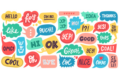 Dialogue speech bubbles. Chat balloons, small talk frames, conversatio