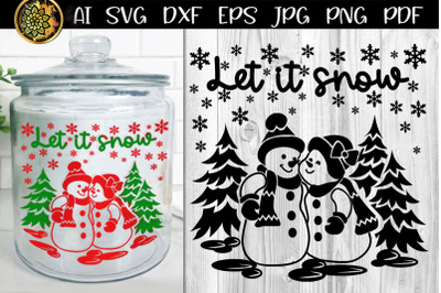 Christmas SVG Let It Snow Layered Design Clipart Decor Ornaments