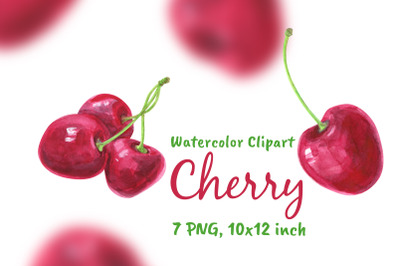 Watercolor Cherry Clipart Food Png