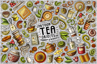 255 Tea Cartoon Objects Set