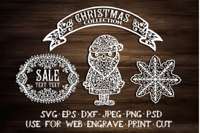 Christmas element templates | SVG DXF EPS PSD PNG JPEG