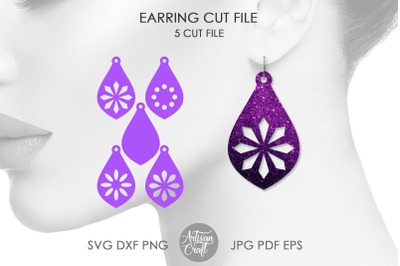 Teardrop earrings SVG Cut File