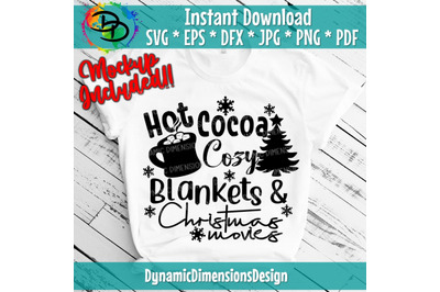 Christmas SVG&2C; Hot Cocoa&2C; Christmas Movies&2C; blanket&2C; Holiday SVG&2C; Chri