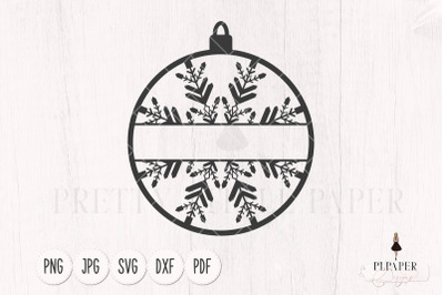 Christmas ornament svg, Snowflake ornament svg, Christmas svg, winter