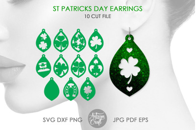 St Patrick&#039;s day earring SVG cut file