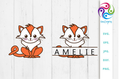 Gorgeous Cat and Split Monogram Bundle Svg File